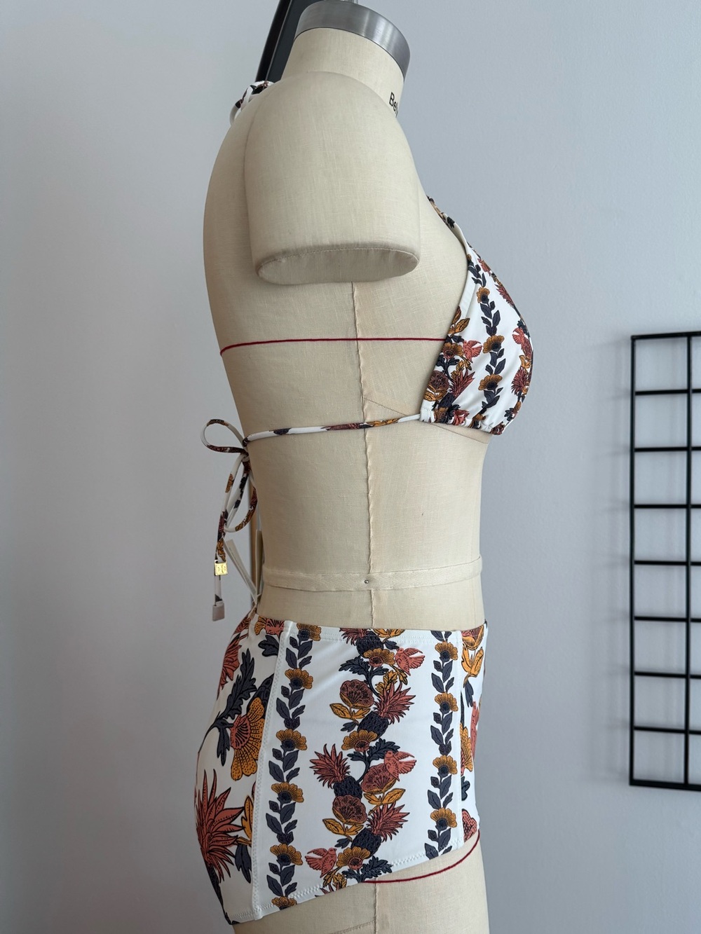 Tory Burch NWT Orange Wonderland Vine print High-Waist Bikini Set size L - Picture 2 of 11